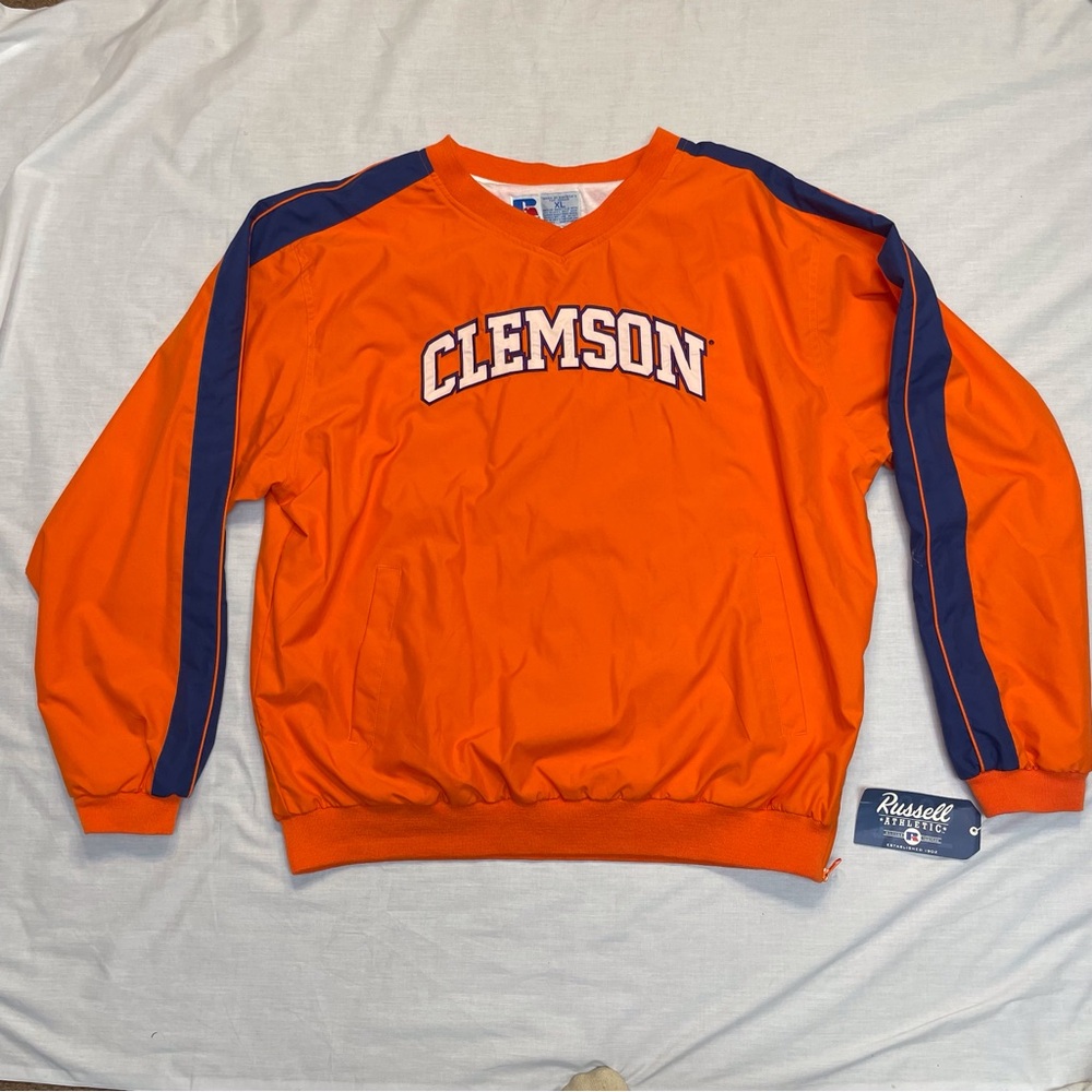 Deadstock Russell Athletic Clemson Windbreaker Crewneck  90s NCAA NWT